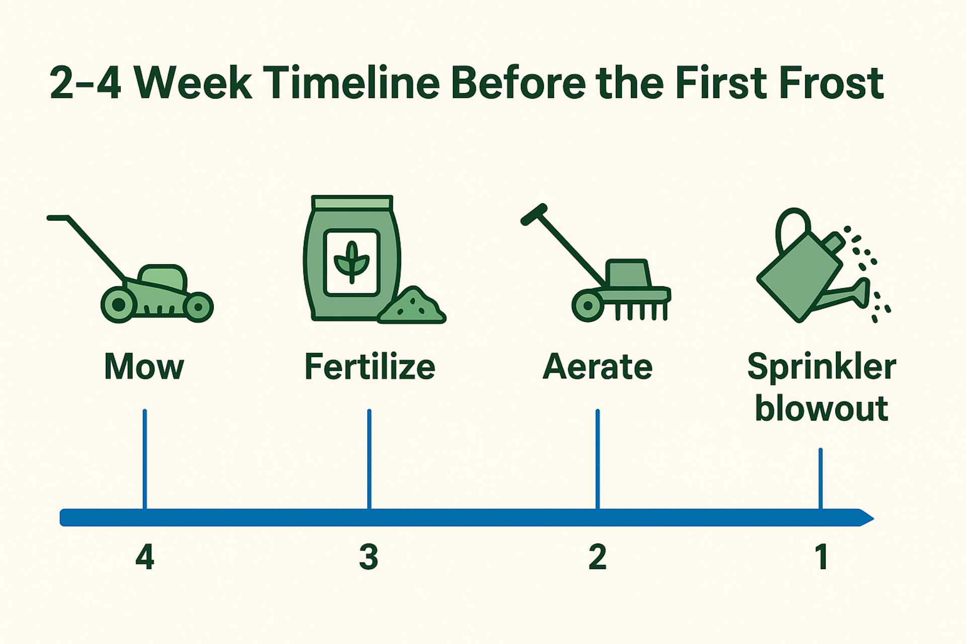 Should I Winterize Before the First Frost? Do This 2–4 Weeks Ahead for a Stress‑Free Lawn (Infographic)- Turf Rain